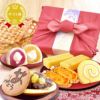 竹かご風呂敷スイーツセット 【送料無料 ギフト プレゼント スイーツ お菓子 和菓子 洋菓子 どら焼き 芋ようかん 大福 スイートポテト ロールケーキ お茶 お祝い 誕生日 お礼 内祝い お見舞い お世話になりました お供え 志 退職祝い】