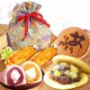 和風巾着入りスイーツ3種セット [大福・スイートポテト・どら焼き] 【ギフト プレゼント 贈り物 送料無料 スイーツ お菓子 和菓子 洋菓子 大福 スイートポテト どら焼き どらやき お祝い 誕生日 お礼 内祝い お見舞い お世話になりました お供え 志 退職祝い】
