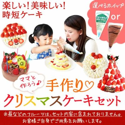 ママと作ろう♪手作りクリスマスケーキセット (5号) 【ギフト プレゼント スイーツ お菓子 洋菓子 ケーキ 手作り 手作りケーキ 簡単 可愛い かわいい おしゃれ クリスマス クリスマスケーキ】