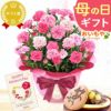 カーネーション(5号)＆お芋どら焼きセット 母の日 プレゼント お花 2025 ギフト 生花 鉢植え 希少 鉢花 カーネーション 5号 どら焼き おしゃれ かわいい 送料無料 スイーツ お菓子 和菓子 一人暮らし クーポン 楽天ランキング1位 セット
