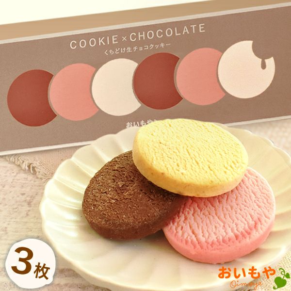 くちどけ生チョコクッキー (3枚) 【ギフト プレゼント スイーツ お菓子 洋菓子 クッキー チョコレート チョコ お祝い 誕生日 お礼 内祝い お見舞い お世話になりました お供え 産休 転勤 結婚式 送別会 お配り プチギフト おしゃれ 可愛い かわいい】