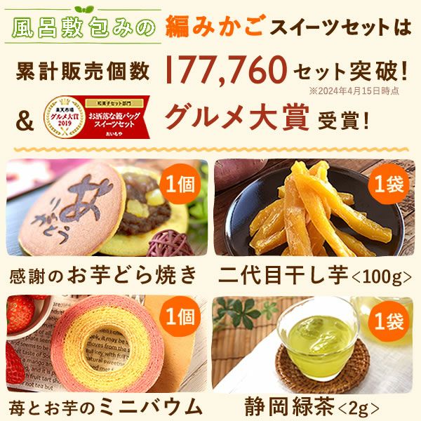 編みかごスイーツセット 【送料無料 ギフト プレゼント スイーツ お菓子 和菓子 洋菓子 どら焼き どらやき 干し芋 洋菓子 バウムクーヘン バウム バームクーヘン 池田美来 BRUTUS ブルータス お祝い 誕生日 お礼 内祝い お見舞い お世話になりました お供え 志 退職祝い】