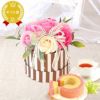 敬老の日 プレゼント ギフト 早割 花 プリザーブドフラワー プリザ 薔薇 バラ 猫 ねこ かわいい おしゃれ 枯れない花 フラワーアレンジメント インテリア バウムクーヘン 送料無料 スイーツ お菓子 洋菓子 メッセージカード おいもや