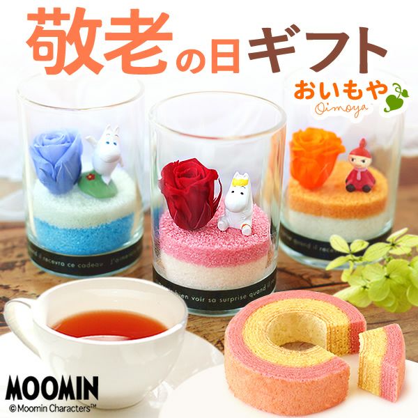 選べるムーミンギフト（プリザorフェイクグリーン）＆バウムクーヘン