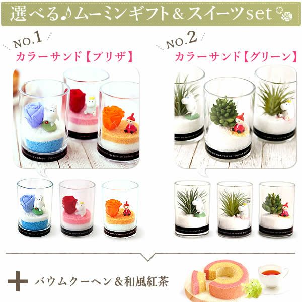 選べるムーミンギフト（プリザorフェイクグリーン）＆バウムクーヘン