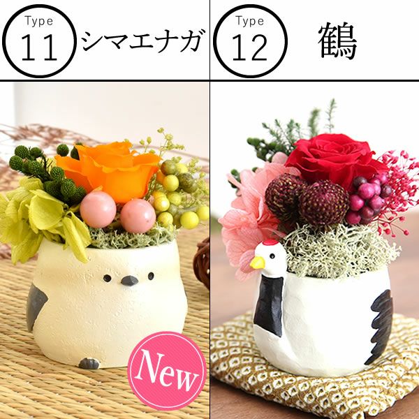 選べるミニポットプリザ＆お芋どら焼き 【母の日 プレゼント 花 ギフト プリザーブドフラワー 犬 犬好き フラワーアレンジメント かわいい おしゃれ ペット バラ 薔薇 一輪 アニマル 動物 ミニ 置き物 送料無料 スイーツ お菓子 和菓子 ギフトセット おいもや】