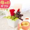 選べる3種！プリザーブドフラワー＆スイーツセット 【母の日 プレゼント 花 ギフト プリザーブドフラワー プリザ 薔薇 バラ ねこ 猫 かわいい おしゃれ 枯れない花 フラワーアレンジメント 送料無料 スイーツ お菓子 洋菓子 ギフトセット おいもや】