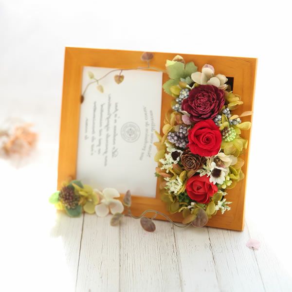 母の日 プレゼント 花 ギフト プリザーブドフラワー フォトフレーム 写真立て 木製 実用的 アレンジメント バラ パウンドケーキ 焼き菓子 花とスイーツ おしゃれ かわいい 送料無料 スイーツ お菓子 洋菓子 ギフトセット おいもや