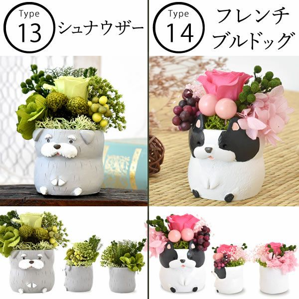 母の日 プレゼント 花 ギフト プリザーブドフラワー 犬 犬好き フラワーアレンジメント かわいい おしゃれ ペット バラ 薔薇 一輪 アニマル 動物 ミニ 置き物 送料無料 スイーツ お菓子 和菓子 ギフトセット おいもや