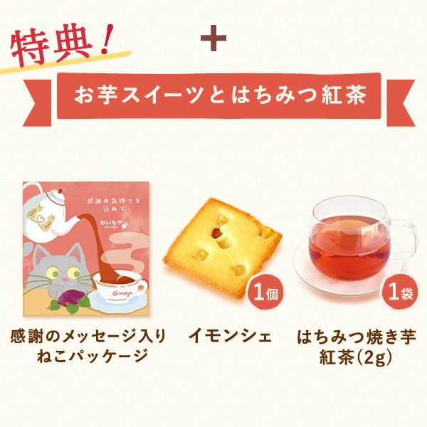 カーネーション(4号)＆お芋スイーツとはちみつ紅茶セット