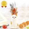 猫一輪挿し＆お芋チョコどら焼き (3個) 【母の日 プレゼント 花 ギフト 猫 ねこ 猫好き インテリア 雑貨 一輪挿し 花瓶 フラワーベース ペン立て 実用的 玄関 置物 花とスイーツ チョコ どら焼き 送料無料 スイーツ お菓子 和菓子 洋菓子 ギフトセット おいもや】