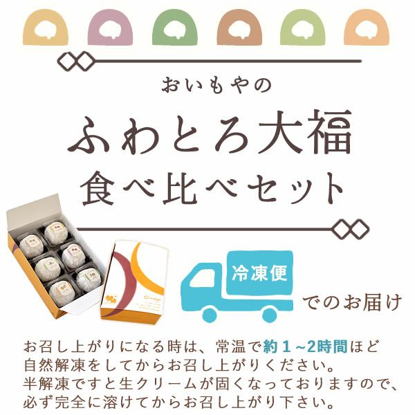 大福食べ比べアソート (6個) 【送料無料 ギフト スイーツ お菓子 和菓子 大福 詰め合わせ アソート 個包装 冷凍 おしゃれ 可愛い かわいい お誕生日プレゼント お祝い お礼 お供え 手土産】