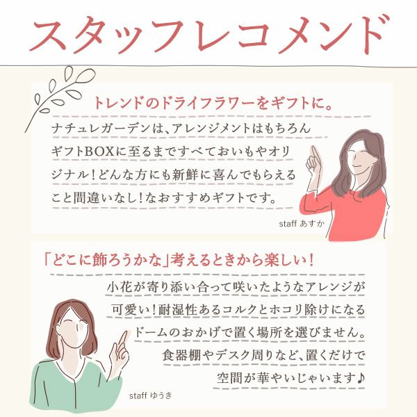 ナチュレガーデン(ボトル型)＆バウムクーヘン 母の日 プレゼント 花 ギフト ドライフラワー ガラスドーム アンティーク ナチュラル インテリア 雑貨 置物 玄関 寝室 バウムクーヘン 選べるセット 送料無料 スイーツ お菓子 洋菓子 ギフトセット おいもや