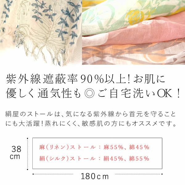 選べる国産麻のストールギフト（シャボンフラワー付） 母の日 プレゼント 実用的 花 ギフト ストール スカーフ ファッション おしゃれ オシャレ かわいい 可愛い レディース 薄手 花束 UVカット 麻 リネン シルク 絹 送料無料 スイーツ お菓子 洋菓子 ギフトセット おいもや