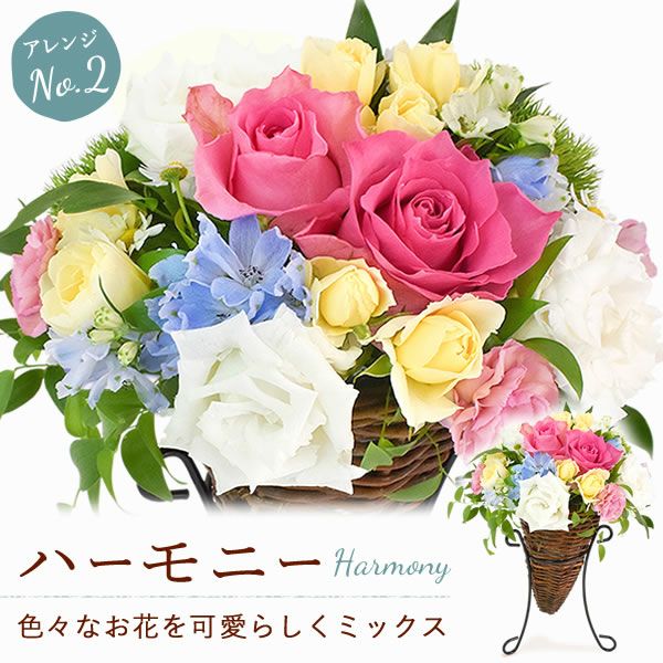 2種から選べるノーブルアレンジ 母の日 プレゼント 花 生花 ギフト フラワーアレンジメント カーネーション 薔薇 おしゃれ 豪華 バウムクーヘン トルコキキョウ フラワーアレンジメント フラワーギフト 送料無料 スイーツ お菓子 洋菓子 ギフトセット おいもや