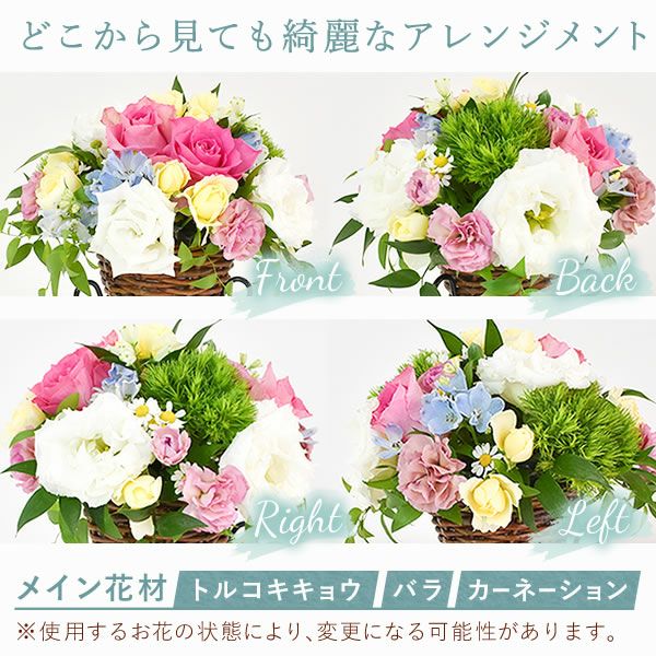2種から選べるノーブルアレンジ 母の日 プレゼント 花 生花 ギフト フラワーアレンジメント カーネーション 薔薇 おしゃれ 豪華 バウムクーヘン トルコキキョウ フラワーアレンジメント フラワーギフト 送料無料 スイーツ お菓子 洋菓子 ギフトセット おいもや