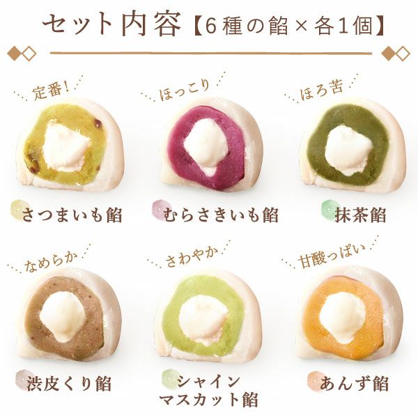 大福食べ比べアソート (6個)プリザーブドフラワー付き 母の日 プレゼント 花 ギフト 大福 お取り寄せ プリザーブドフラワー だいふく 大福もち 冷凍 6種 個包装 食べ比べ フルーツ 詰め合わせ クリーム大福 花以外 送料無料 スイーツ お菓子 和菓子 食べ物 ギフトセット おいもや