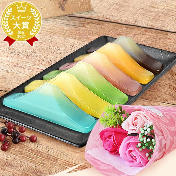 選べるスイーツ＆シャボンミニブーケ（ピンク・グリーン） プレゼント ギフト 2025 選べる スイートポテト ティラミス 芋ほりティラミス 羊羹 大福 ケーキ チーズケーキ ドーナツ 花 ソープフラワー 食べ物セット おしゃれ 送料無料 スイーツ お菓子 和菓子 洋菓子 食べ物 食品 おいもや