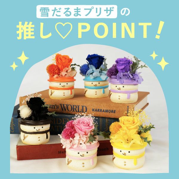選べる雪だるまミニプリザーブドフラワー＆苺のミニバウムセット